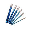 Drillpro 6Pcs 3-8mm Blue Nano Coated Grooving Drill HSS Woodworking Drill Bit Plastic Metal Hole Grooving