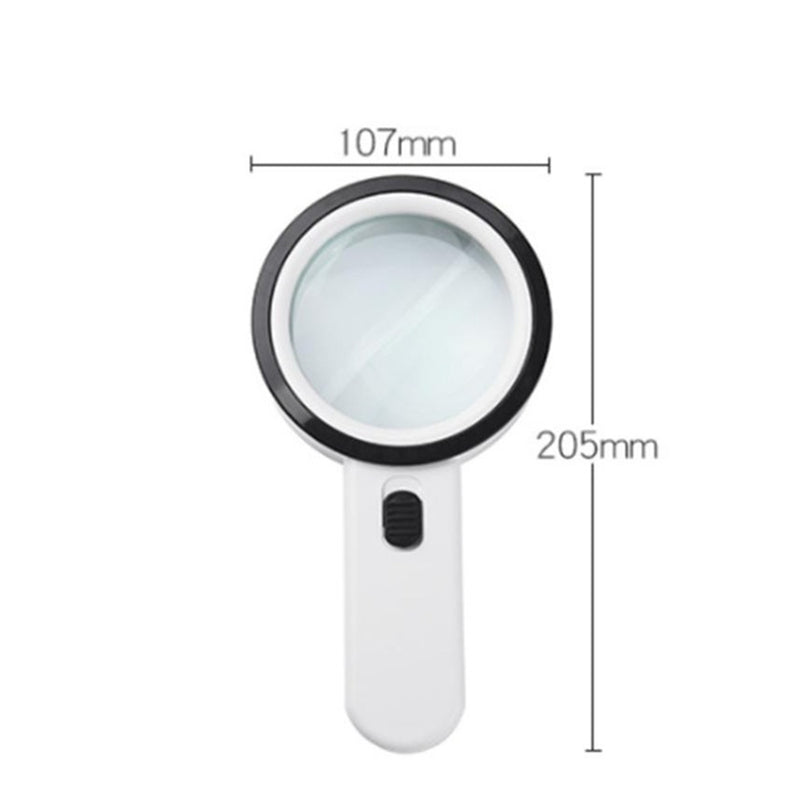 30X Illuminated Large Magnifier Handheld 12 LED Lighted Magnifying Glass for Seniors Reading Soldering Jewelry Exploring