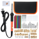 71Pcs 110V 60W Wood Burning Pen Set Stencil Soldering Tips Tools Pyrography Kit