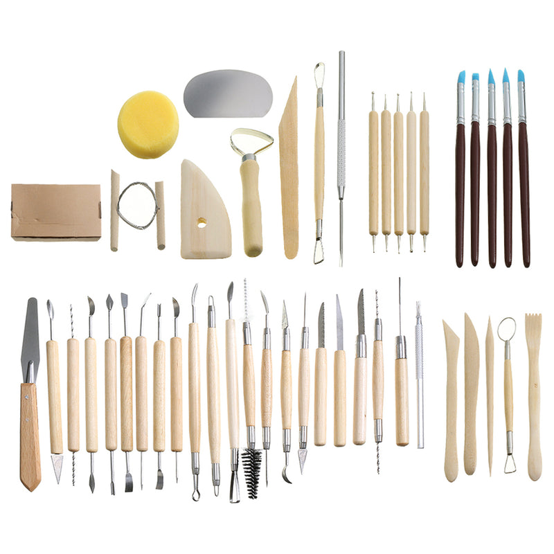 45PCS Clay Pottery Shaper Carving Blade Modelling Ceramic Sculpture Tools Kit