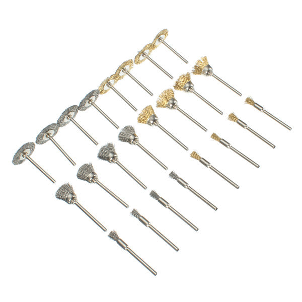 32pcs Wire Steel Brass Brushes Polishing Brush Wheels Set for Dremel Rotary Tool