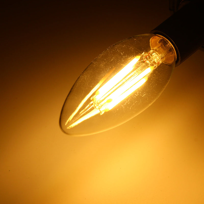 Dimmable E14 4W COB Edison Filament Bulb LED 400Lm Candle  Light Candle AC220V