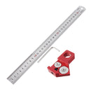 Adjustable 30cm Stainless Steel 45/90 Degree Line Scriber Angle Ruler Inch and Metric Magnetic Positioning Measuring Ruler Woodworking Tool