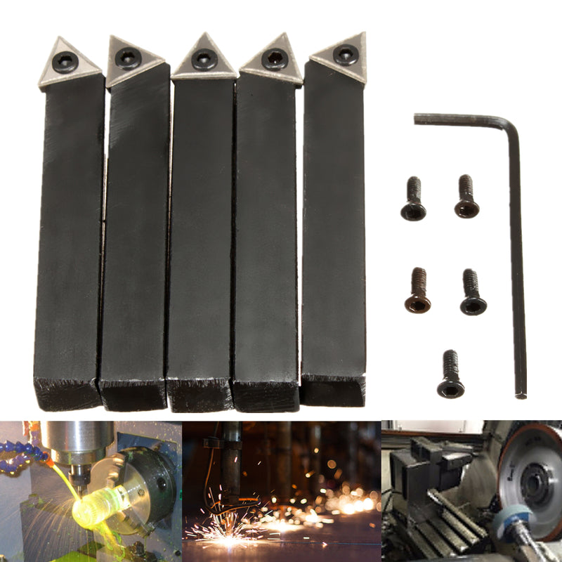 5pcs 3/8 Inch Shank TCMT1102 Lathe Carbide Inserts with Turning Tool