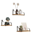 3Pcs Wall Shelf Floating Vintage Wooden Display Stand Storage Shelf  Rack