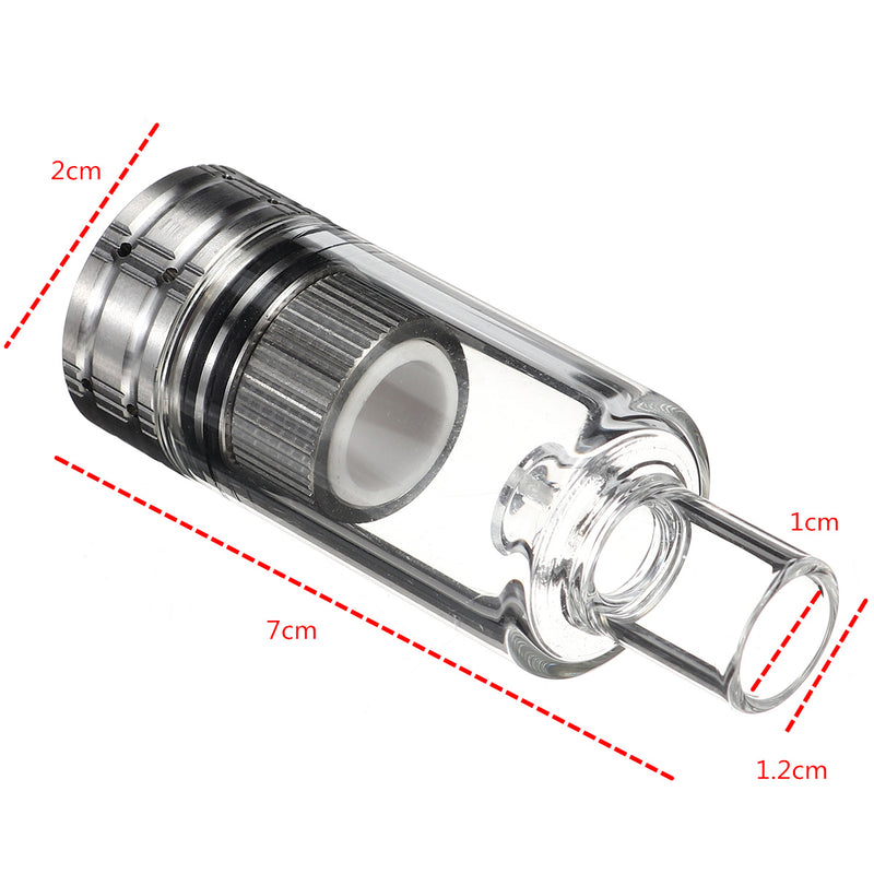 Longmada Mr.Bald 3 Atomizer B/C/D/E Wax Tank Glass Dry Herb 510 Threaded co2 Atomizer Quartz Vaporizer