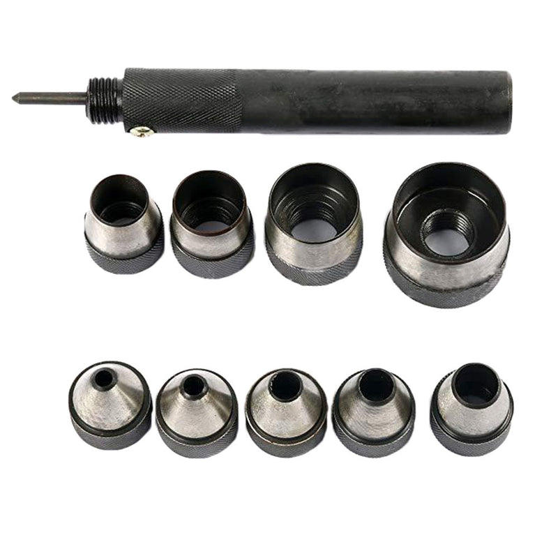 10pcs Heavy Duty Hollow Punch Kit Set Gasket Leather Rubber Punching DIY Leather Craft Tool Perforating Tools
