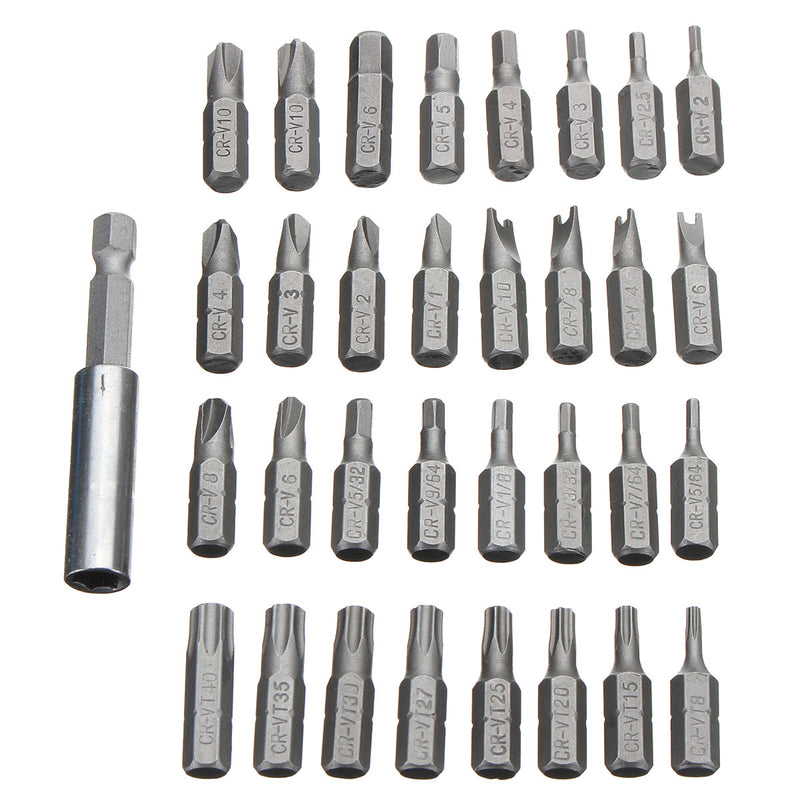 33pcs Security Tamper Proof Torx Hex Star Bit Set Magnetic Holder Screwdriver Bits