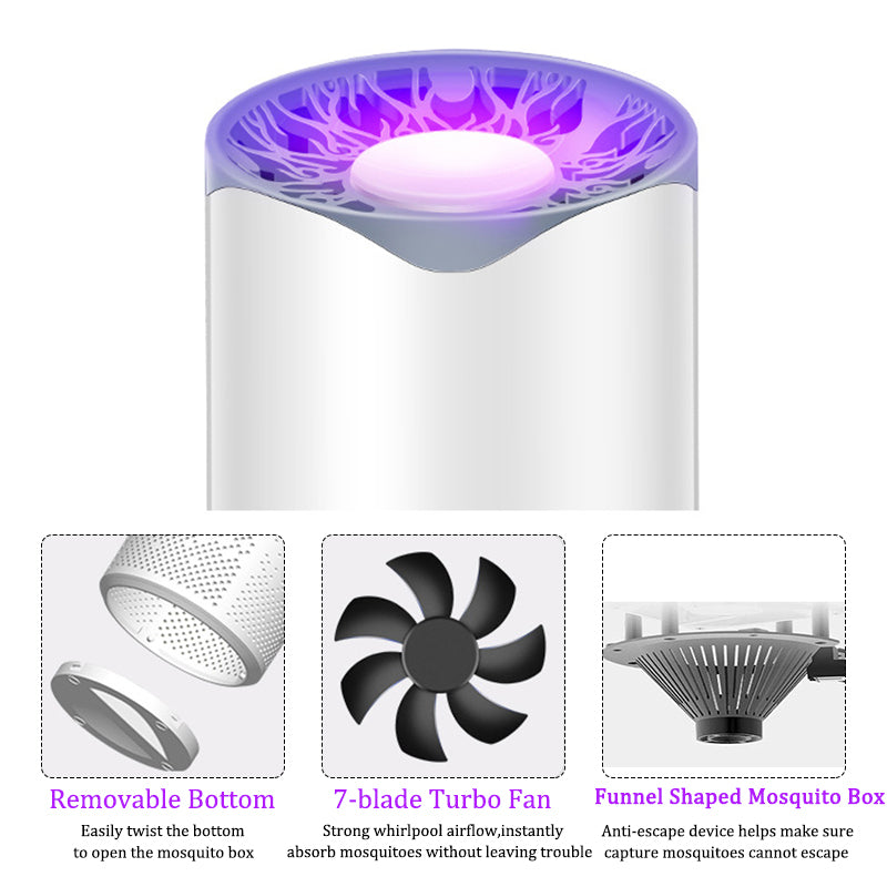 5W USB Fly Mosquito Insect Killer Lamp Pest Control LED UV Light Bug Zapper Trap