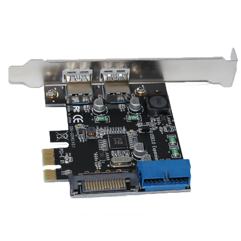 SSU V14S PCI - E to USB 3.0 Expansion Card with Front 19 / 20 Pin Interface for Desktop Computer