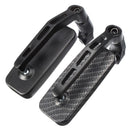 Universal Motorcycle Bike Rectangle Rear View Mirrors 8mm 10mm Black Carbon