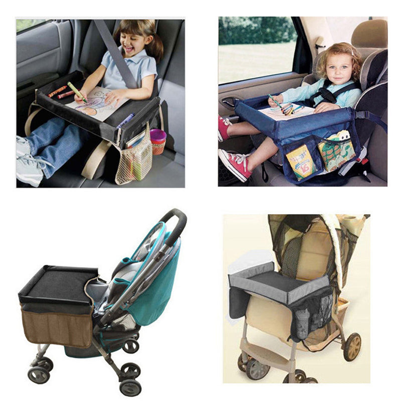 Child Car Rear Trunk Storage Net  Waterproof Play Snack Tray Table Storage Rack Toys Infant Stroller Holder
