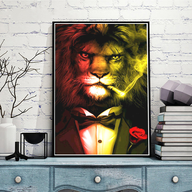 5D Diamond Animal Paintings Embroidery Cross Stitch Pictures Arts Craft Tool Kit Decor