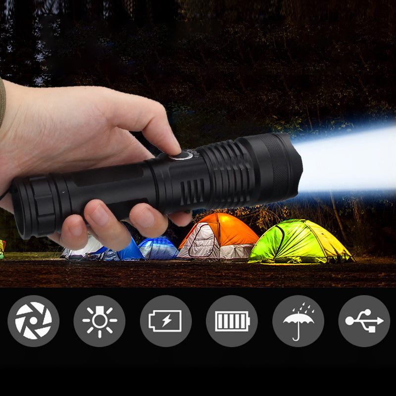 XANES WP50 XHP50 Zoom LED Flashlight USB Rechargeable 5 Modes Tactical Torch Light Waterproof With 26650 Battery Work Light