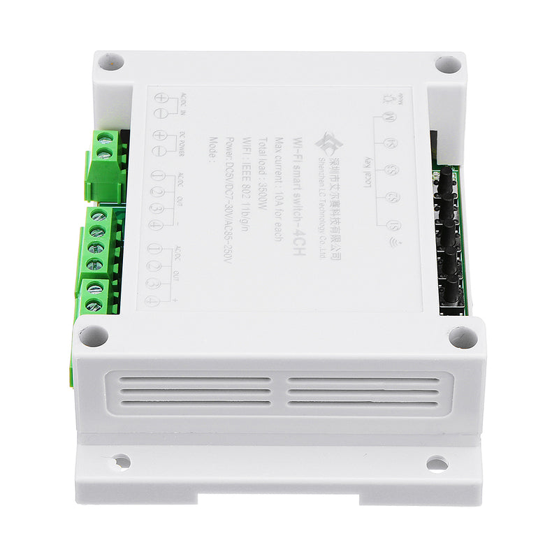 AC 220V 10A Control Smart Switch Point Remote Relay 4 Channel WiFi Module With Shell And 433M Remot