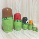 6Pcs/Set Wooden Animals Hand Painted Russian Nesting Dolls Matryoshka Dolls Toys Home Decorations