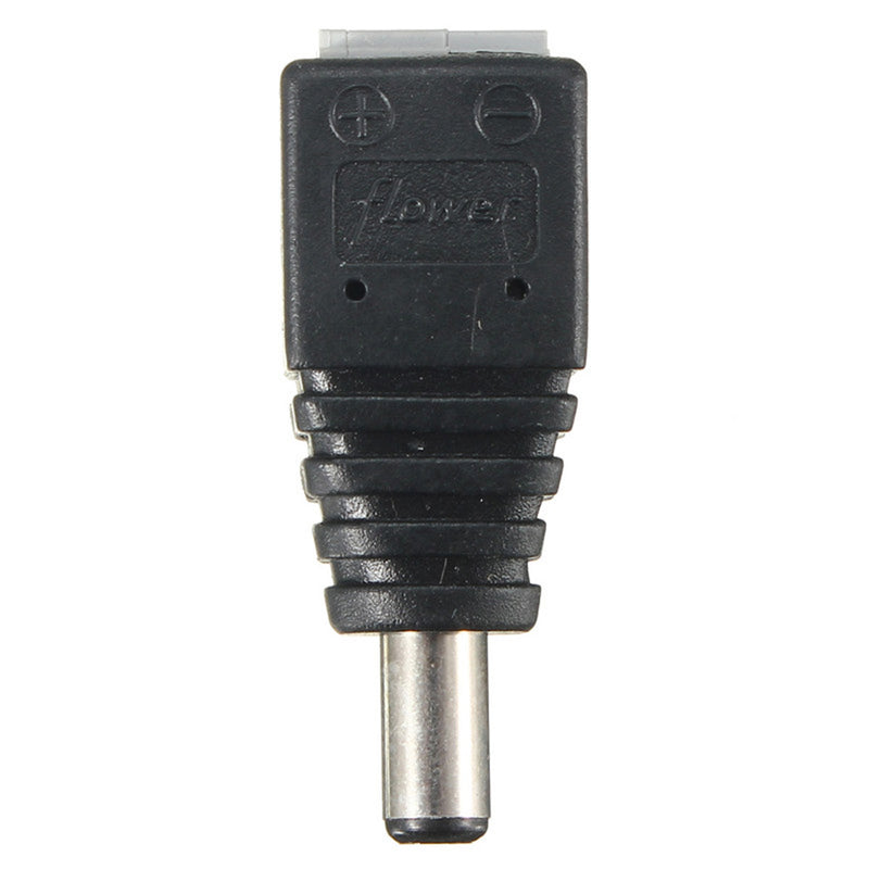 10PCS LUSTREON DC Power Male 5.5*2.1mm Connector Adapter Plug Cable Pressed for LED Strips 12V
