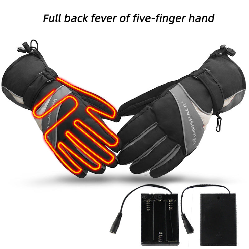 Winter Thermal Electric Warm Heated Heating Gloves Mitten Ski Waterproof Sport