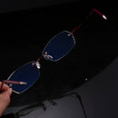 SHUAIDI Computer Rimless Glasses Plain Mirror Optical Frame Eyeglass Clear Lens Anti Blue Rays Radiation