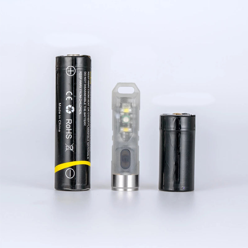 Rovyvon Aurora A7 550lm USB Rechargeable White+UV EDC Flashlight Min LED Keychain Light