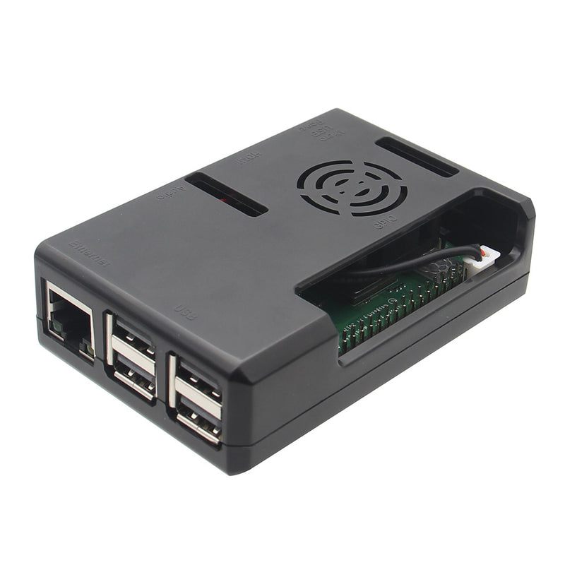 Black/Transparent ABS Case With Fan Hole For Raspberry Pi 3 Model B+ / 3B