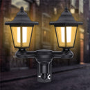 Solar Power LED Hexagon Wall Light Dusk-to-Dawn Sensor Outdoor Yard Lantern Lamp