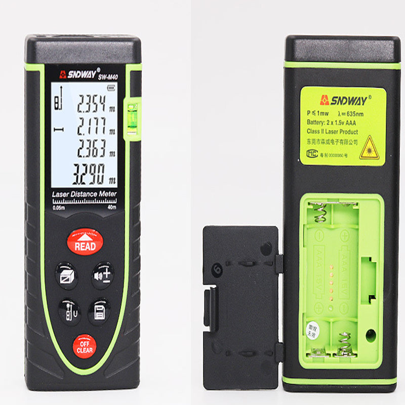 SNDWAY 40m-120m Handheld Laser Range Finder High Precision Infrared Measuring Instrument Laser Distance Meter