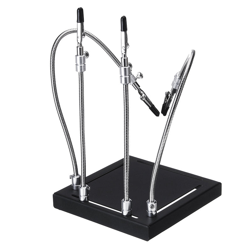 YP-001 Metal Base Universal 4 Flexible Arms Soldering Station PCB Fixture Helping Hands Four Hand