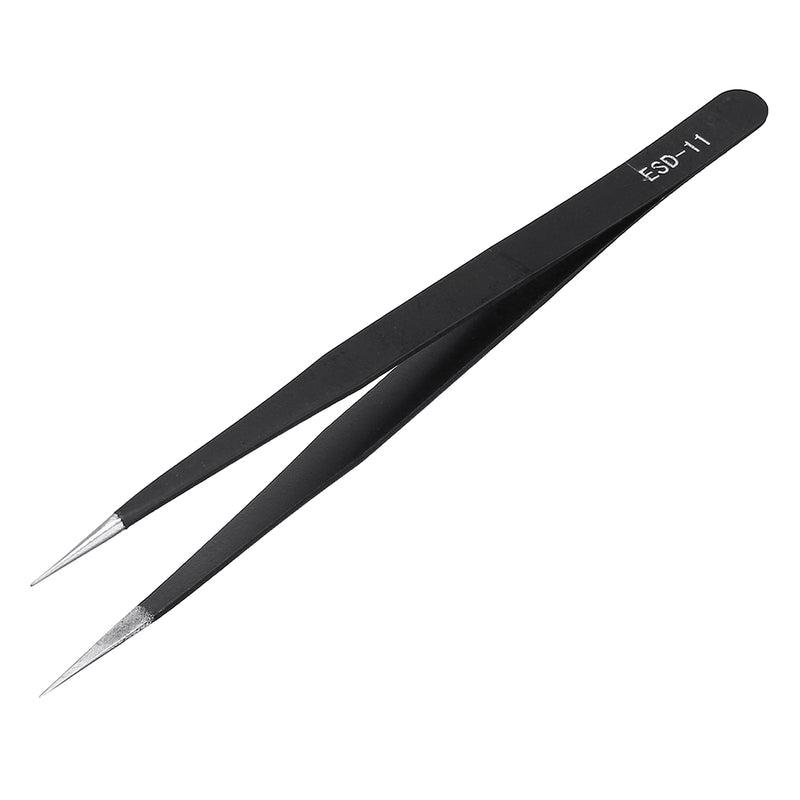 PARON Stainless Steel Anti-static Curved Straight Tip Forceps Precision Soldering Tweezer Electronic ESD Tweezers Tool ESD-10/ESD-11/ESD-12/ESD-13/ESD-14/ESD-15