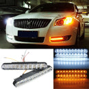 2pcs 20SMD 5050 White 10SMD 3528 Yellow LED Car Daytime Running Lights DRL with Turn Lights