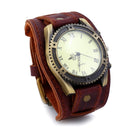 Retro Punk Style Leather Bands Men Fashion Pointer Quartz Watch