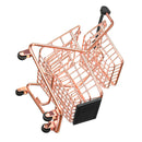 Children Mini Metal Shopping Trolley Kids Pretend Role Play Desktop Organizer Toy