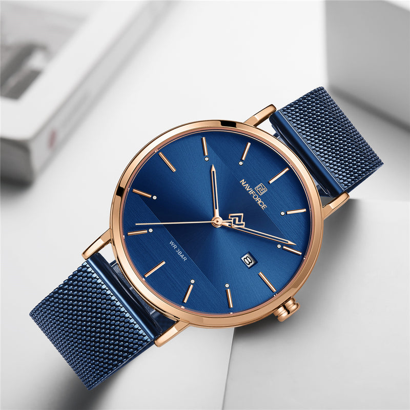 NAVIFORCE 3008 Stainless Steel Band Quartz Watch Casual Style Waterproof Men Watch