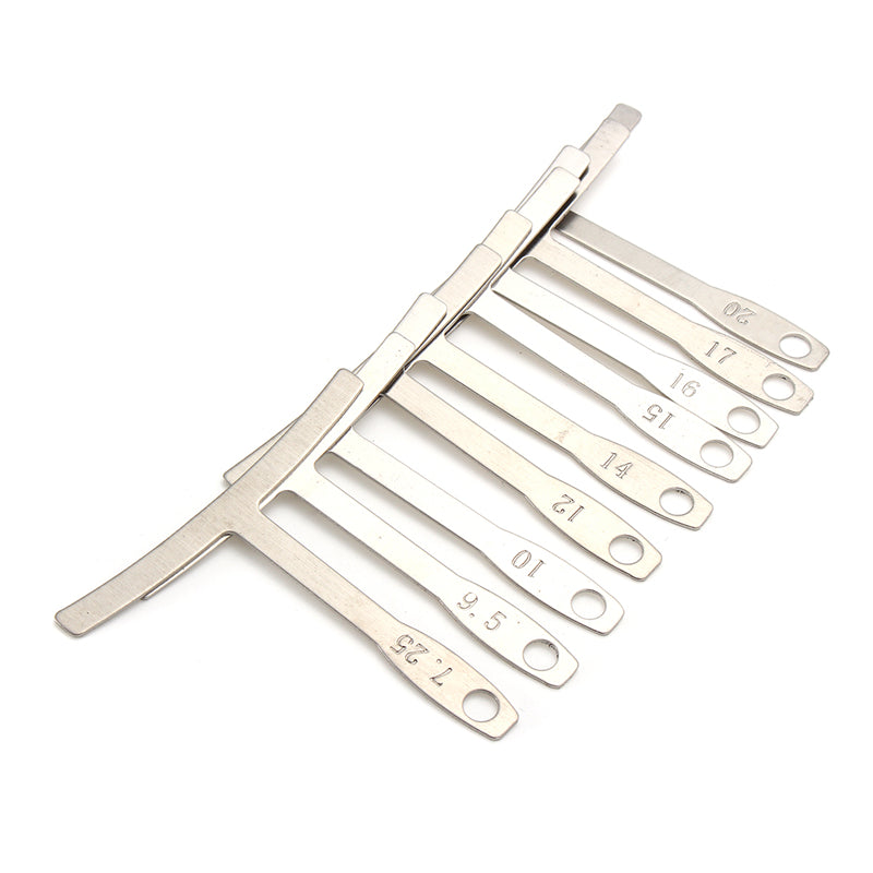 9Pcs Guitar Bass Under String Radius Gauge Setup for Luthier Stainless Steel Tools