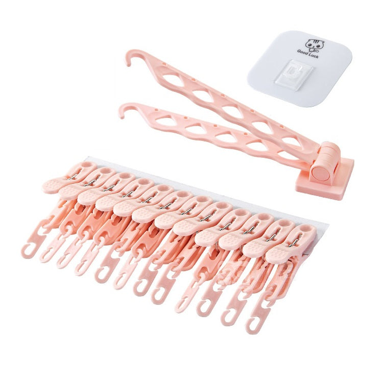 Foldable Laundry Clothes Peg Drying Rack Multifunctional Clothes Hanger Organizer Balcony Towel Sock Rack Hanger