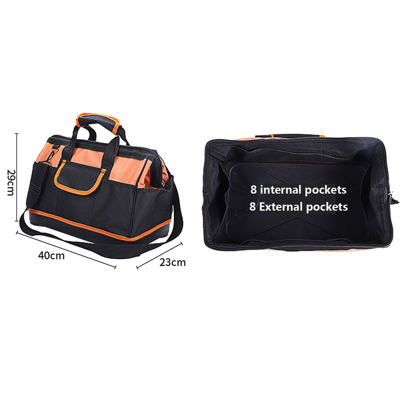 18inch Oxford Hardware Technician Tool Bag Molded Base Backpack Pouch Organizer