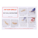 2Pcs Gold Silver Plated Custom Teeth Grill 8 Tooth Hip Hop Top & Bottom Teeth Grill Removable Mouth Grillz set