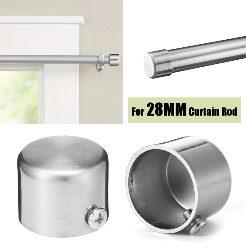 28mm Stainless Steel Window Curtain Rod Pole Finials End Cap