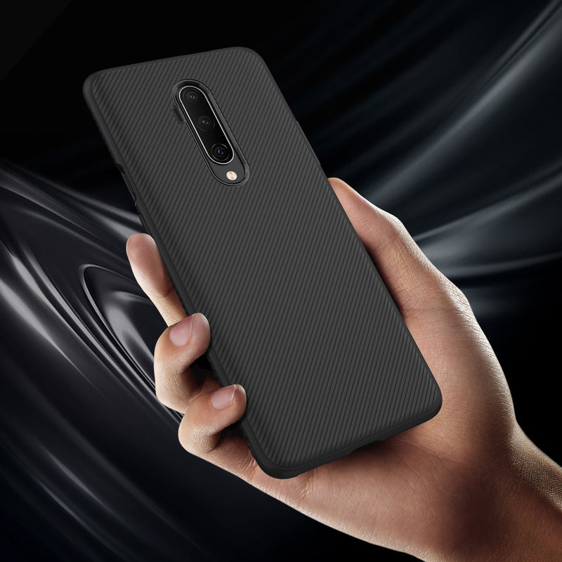 For OnePlus 7T Pro Bakeey Carbon Fiber Texture Slim Soft Silicone Shockproof Protective Case