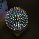 Novelty 3D Magic Glass Ball Sphere Fairy Tale Starry Sky Romantic Fireworks Light Table Lamp