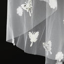 Elegant Ivory Cathedral Length Butterfly Petal Bride Wedding Bridal Veil White DIY Sewing Cloth