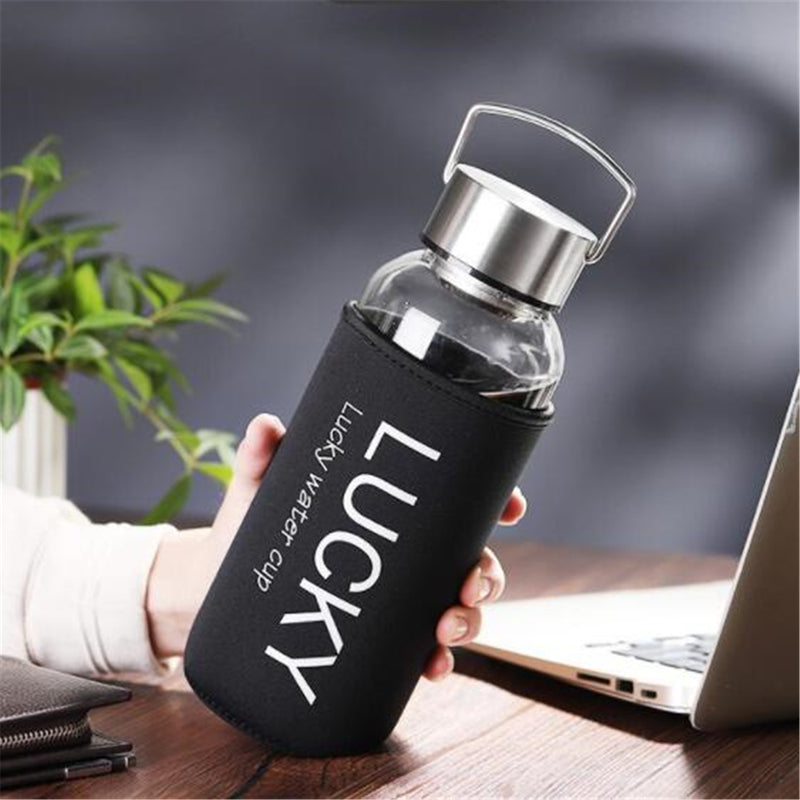 700ml Glass Water Bottle Camping Travel Portable Water Cup Sport Water Mug With Tea Infuser