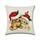 Merry Christmas Lovely Cats Dogs Cushion Covers Pillow Case Seat Sofa Pillow Cover