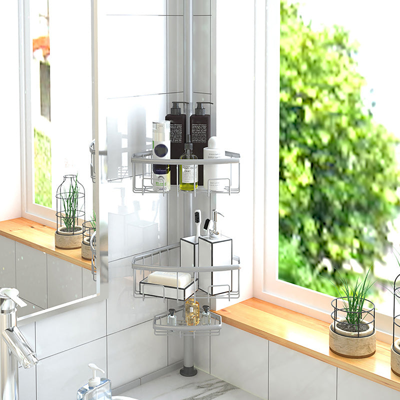 3 Tier Telescopic Toiletries Storage Corner Bath Shelf Rack for Bathroom