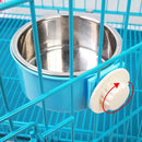 5cm Stainless Steel Hang-on Bowl For Pet Dog Cat Crate Cage Outdoor Food Dish Food Water Bowl