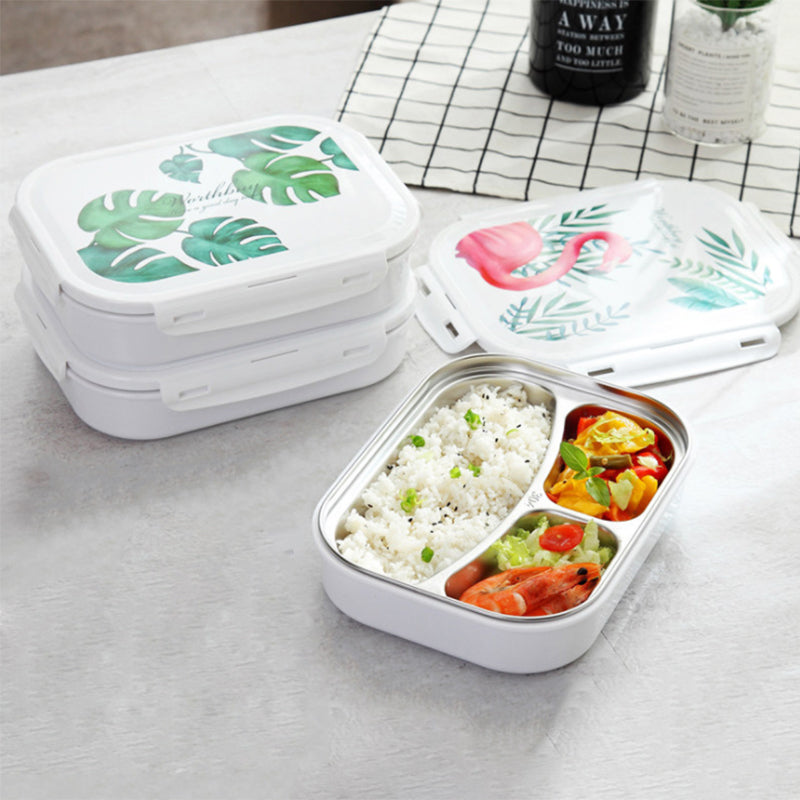Microwavable Lunch Box 304 Stainless Steel Bento Box With Compartments School Office Food Container