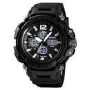 SKMEI 1498 Luminous 5ATM 3Time Multi-Function Outdoor Men Watch Dual Display Digital Watch