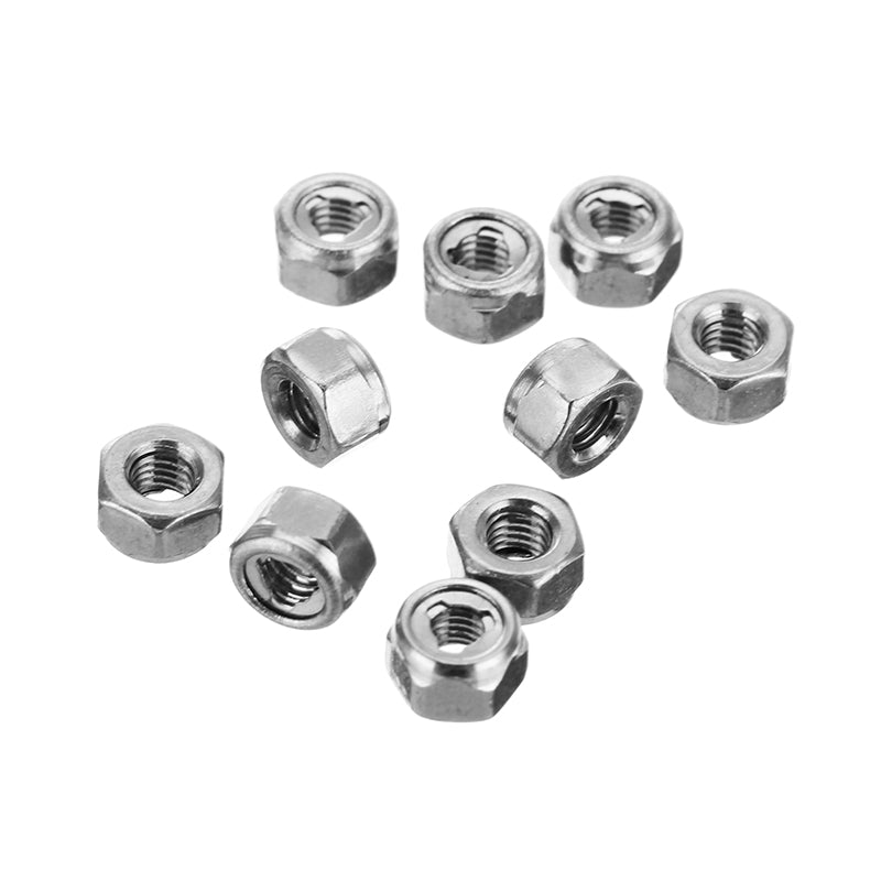 Suleve M3SN2 10Pcs M3 304 Stainless Steel Hex Self Locking Nuts Anti Loose All Steel Insert Lock Nuts