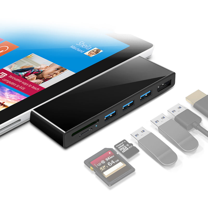 Rocketek SH767 USB 3.0 Hub SD/TF Card Reader 6 Ports DP 4K 30Hz Adapter for U Disk Printer Mouse Phone