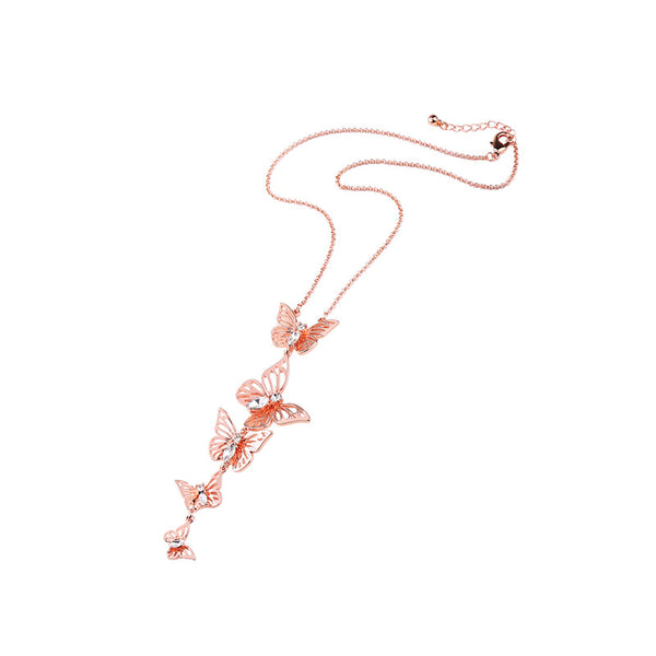 Sweet Butterfly Pendant Necklace Fashion Crystal Clothing Accessories Costumes Jewelry For Women
